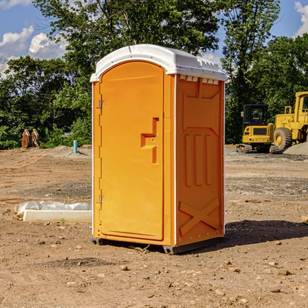 how often are the portable restrooms cleaned and serviced during a rental period in Lexa